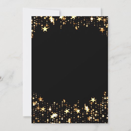 Elegant Holiday Party Black and Gold Invitation Kaart (Achterkant)