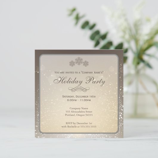 Elegant Holiday Party Company Invitation Kaart (Staand voorkant)