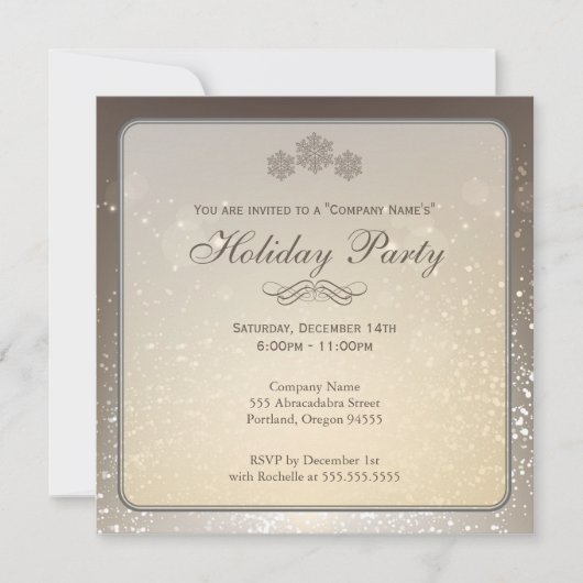 Elegant Holiday Party Company Invitation Kaart (Voorkant)