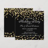 Elegant Holiday Party Gold Glitter Confetti Black Kaart (Voorkant / Achterkant)