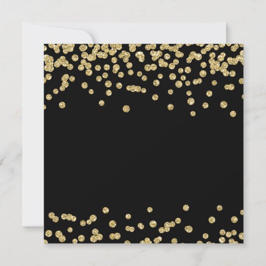 Elegant Holiday Party Gold Glitter Confetti Black Kaart (Achterkant)