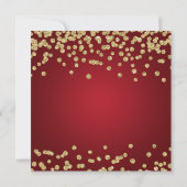 Elegant Holiday Party Gold Glitter Confetti Rood Kaart (Achterkant)