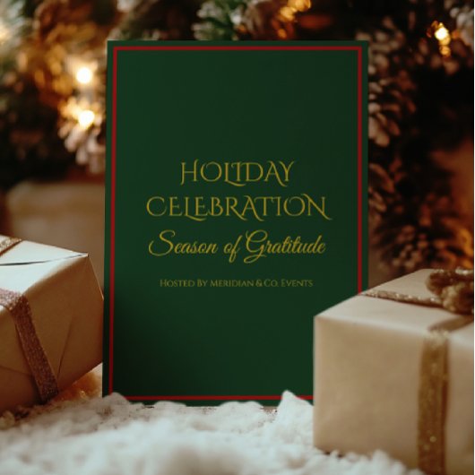 Elegant Holiday Party Invitation for Business Kaart