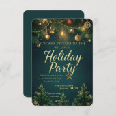 Elegant Holiday Party Invitation Kaart (Voorkant / Achterkant)