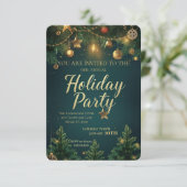 Elegant Holiday Party Invitation Kaart (Staand voorkant)