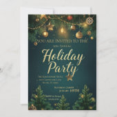 Elegant Holiday Party Kaart (Voorkant)