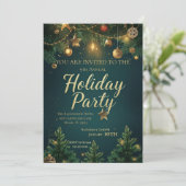 Elegant Holiday Party Kaart (Staand voorkant)