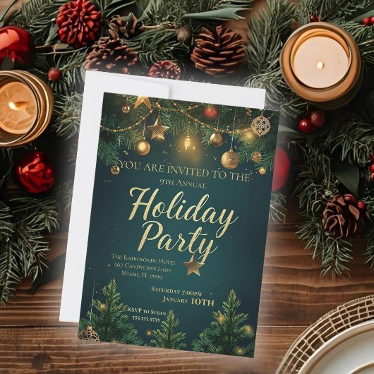 Elegant Holiday Party Kaart