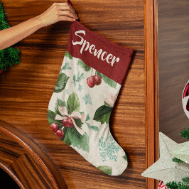 Elegant Holiday Pattern Christmas Stocking Grote Kerstsok