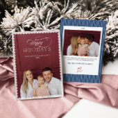 Elegant Holiday Photo Card with Scalloped Border Kaart
