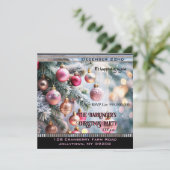 Elegant Holiday Pink Mooi Kerstfeest Kaart (Staand voorkant)