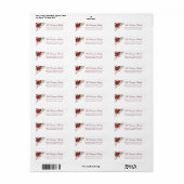 Elegant Holiday Poinsettia Adres Etiket (Full Sheet)