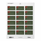 Elegant Holiday Poinsettia Holly Adres Etiket (Full Sheet)