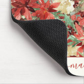 Elegant Holiday Poinsettia Kerstmis Floral Muismat (Hoek)