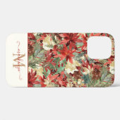 Elegant Holiday Poinsettia kerstmonogram Case-Mate iPhone Case (Achterkant (horizontaal))