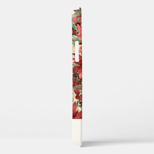 Elegant Holiday Poinsettia kerstmonogram Case-Mate iPhone Case (Achterkant / Rechts)