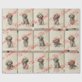 Elegant Holiday Pup Wrapping Paper (Customizable) Cadeaupapier (Vlak)