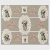 Elegant Holiday Puppy Wrapping Paper (Customize) Cadeaupapier (Vlak)