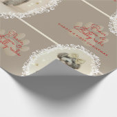 Elegant Holiday Puppy Wrapping Paper (Customize) Cadeaupapier (Hoek)