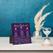 Elegant Holiday Purple Christmas Trees Bows Fotoplaat (Insitu)
