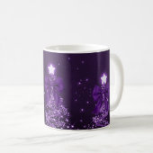 Elegant Holiday Purple Christmas Trees Bows Koffiemok (Voorkant rechts)