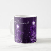 Elegant Holiday Purple Christmas Trees Bows Koffiemok (Voorkant links)