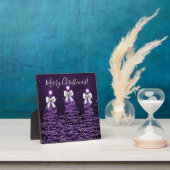 Elegant Holiday Purple Christmas Trees Silver Bows Fotoplaat (Insitu)