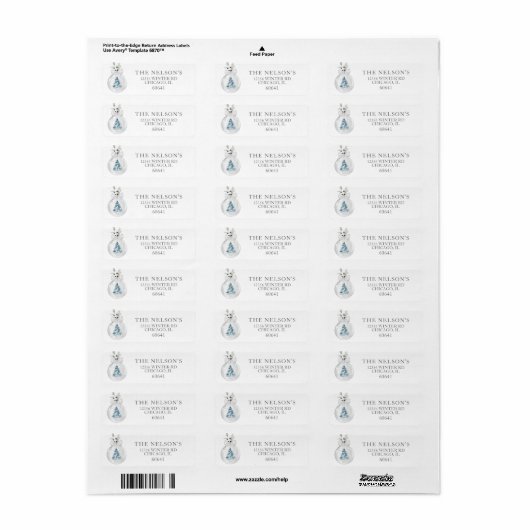 Elegant Holiday Return Address Labels (Full Sheet)