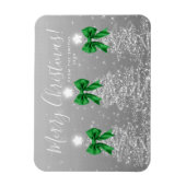Elegant Holiday Silver Christmas Trees Green  Magneet (Verticaal)