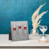 Elegant Holiday Silver Christmas Trees Red Bows Fotoplaat (Insitu)