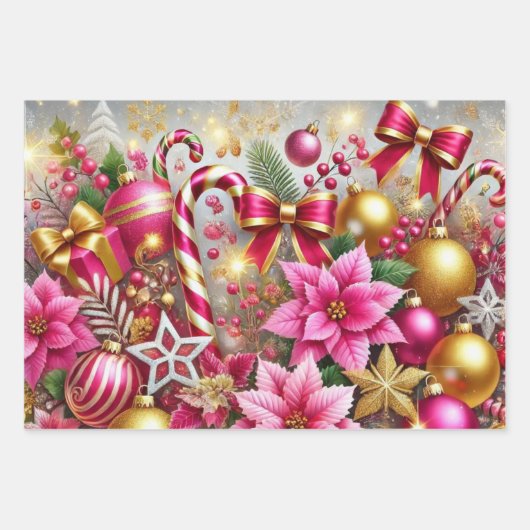 Elegant Holiday Sparkle-inpakpapier Inpakpapier Vel (Voorkant)