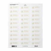 Elegant Holiday Tree Gold kerstretouradres Etiket (Full Sheet)