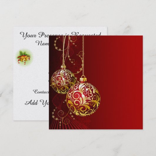 Elegant Holiday - Uitnodiging voor Kerstmis (Voorkant / Achterkant)