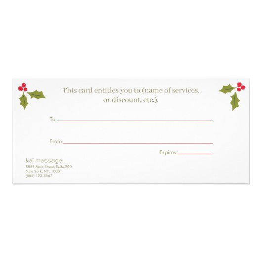 Elegant Holiday Wreath Cadeaubon Reclamekaart (Achterkant)