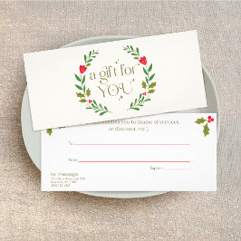 Elegant Holiday Wreath Cadeaubon Reclamekaart