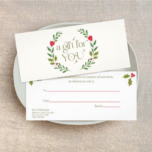 Elegant Holiday Wreath Cadeaubon Reclamekaart