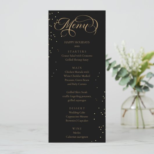 Elegant Holidays Sparkles Menu  (Staand voorkant)