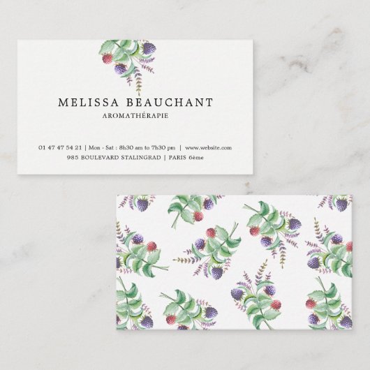 Elegant Holistic Aromatherapeut Herbs Sjabloon Visitekaartje (Voorkant / Achterkant)