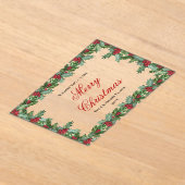 Elegant Holly and Berries Frame Christmas Acryl Uitnodigingen (Laagn)