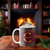 Elegant Holly and Berries Holiday Monogram Name Koffiemok