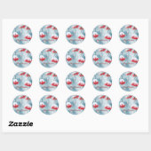 Elegant Holly Berries, Branches, sneeuwvakantie Ronde Sticker (Vel)