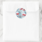 Elegant Holly Berries, Branches, sneeuwvakantie Ronde Sticker (Tas)