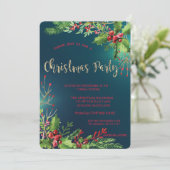 Elegant Holly Berries Company kerst Kaart (Staand voorkant)