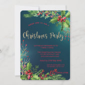 Elegant Holly Berries Company kerst Kaart (Voorkant)