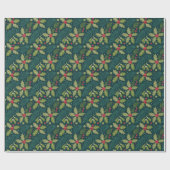 Elegant Holly Berries Greenery Christmas Gift Cadeaupapier (Vlak)