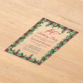 Elegant Holly | Berries Lijst 40ste verjaardagsfee Acryl Uitnodigingen (Laagn)