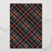 Elegant Holly | Berries Rich Plaid Kerstfeest Folie Uitnodiging (Achterkant)