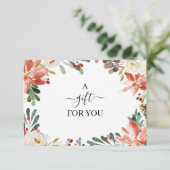 Elegant Holly Berry & Blossom Gift Certificate (Staand voorkant)