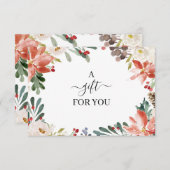 Elegant Holly Berry & Blossom Gift Certificate (Voorkant / Achterkant)