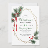 Elegant Holly Berry Corporate Christmas Party Kaart (Voorkant)